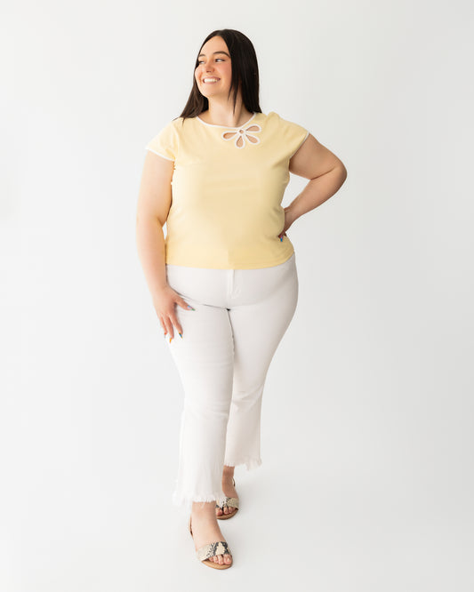 Cap Sleeve Cut Out Top