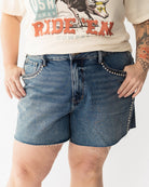 Judy Blue HW RM Studded Shorts