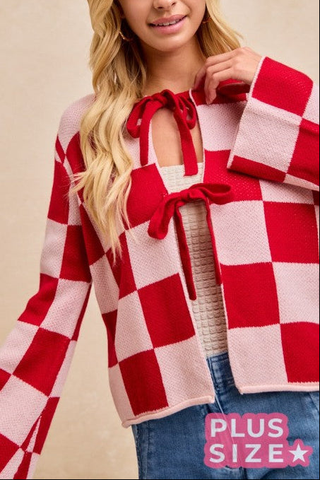 Checkered Tie Sweater