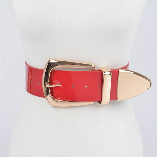Wide Patent Leather Belt