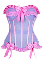 Top Drawer Steel Boned Purple/Pink Mesh Underwire Bustier Corset