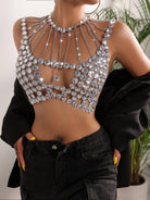 Rhinestone Bralette with Attached Choker