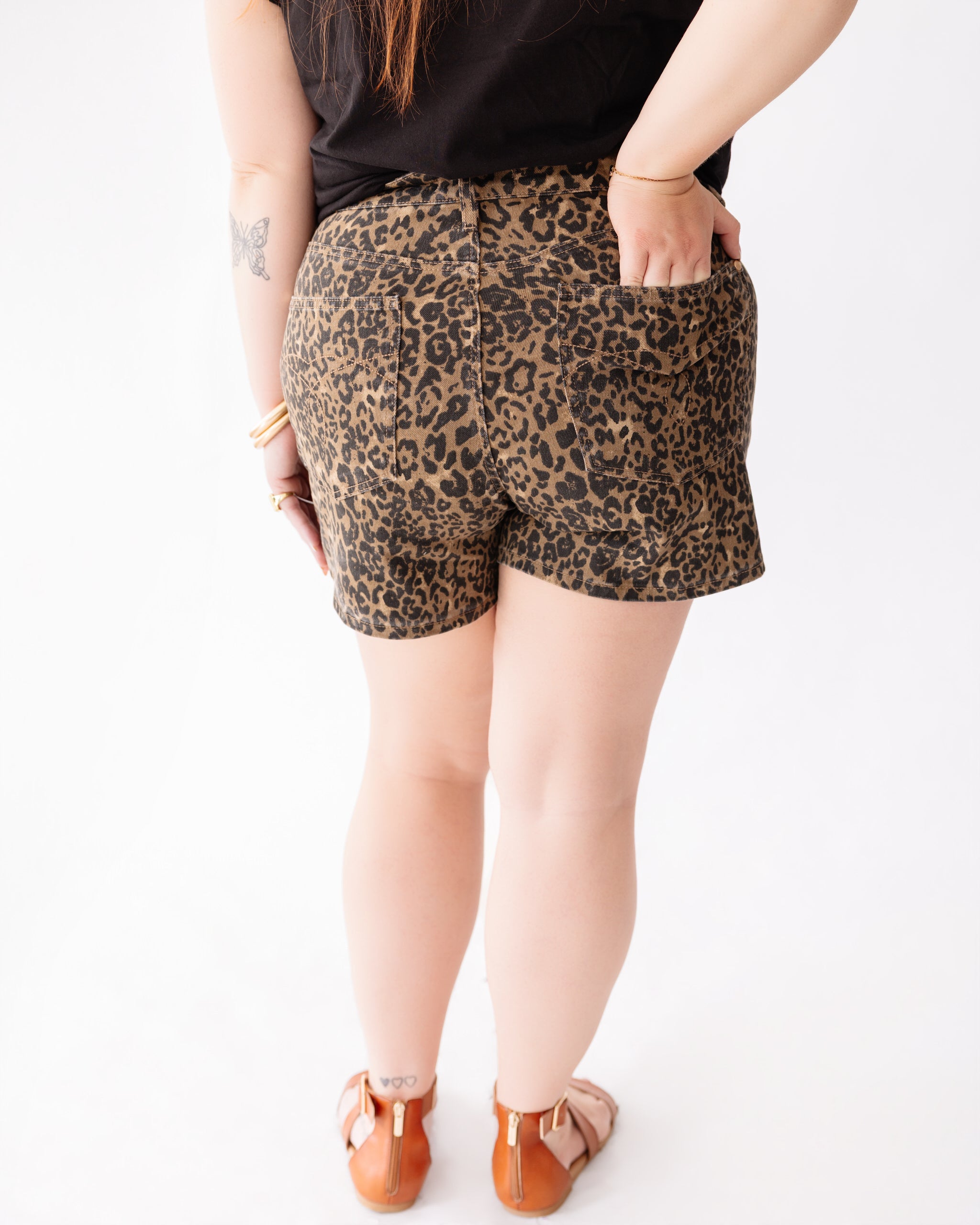 Judy Blue HW RM Leopard Shorts