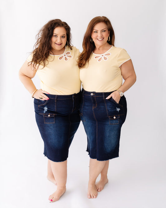 Denim Cargo Skirt