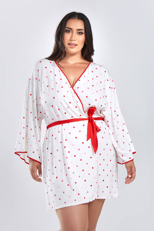 All Over Hearts Knit Robe