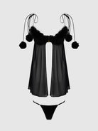 Marilyn Marabou & Mesh Babydoll & G-String Set