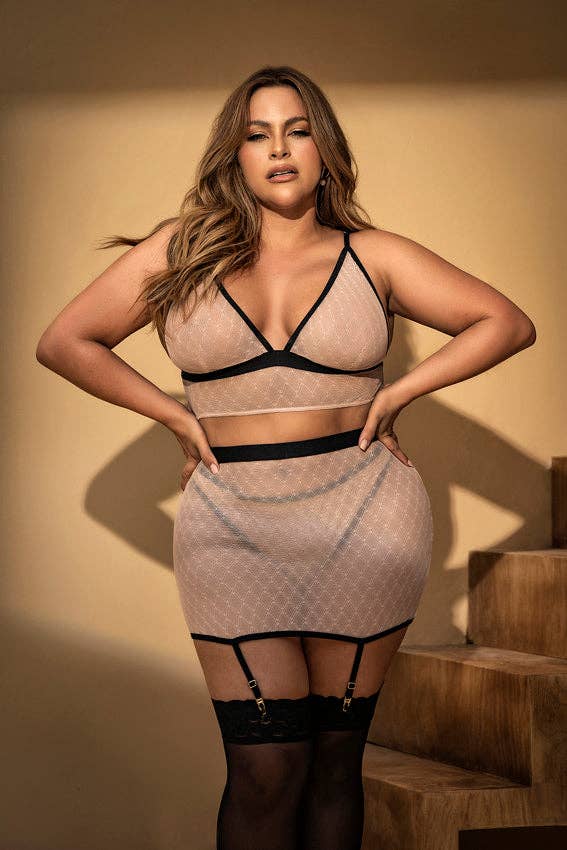 Three Piece Set Nude/Black