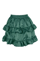Dark Green Satin Ruched Bustle Skirt