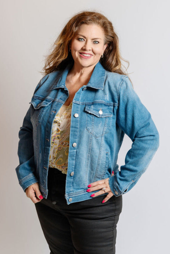 Soft Washed Denim Jacket by Risen
