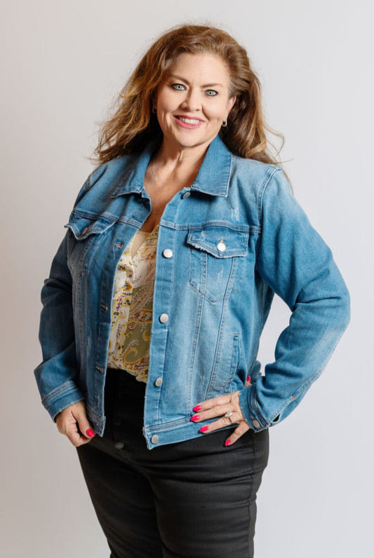 Soft Washed Denim Jacket by Risen