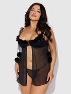Marilyn Marabou & Mesh Babydoll & G-String Set