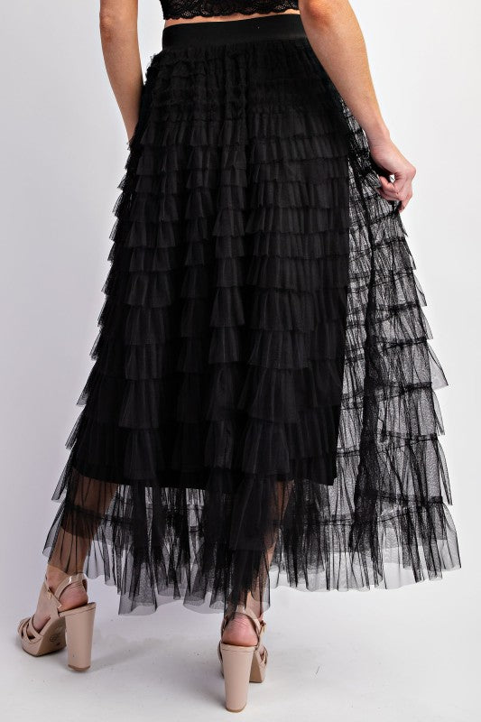 Cascade Tulle Mesh Skirt
