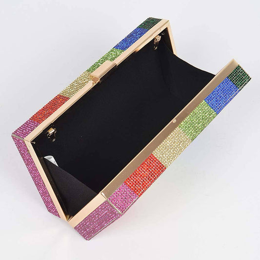 Rainbow Rhinestone Clutch