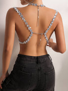 Rhinestone Bralette with Attached Choker