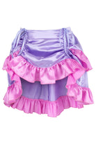 Purple/Pink Satin Ruched Bustle Skirt