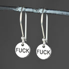 Tiny Fucks Hand Stamped Earrings