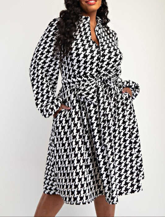 Madison Houndstooth Dress