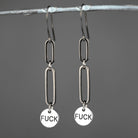 Double Oval Fuck Earrings (Gunmetal)