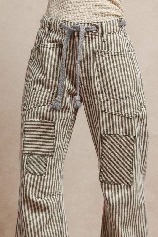 Striped Barrel Pants