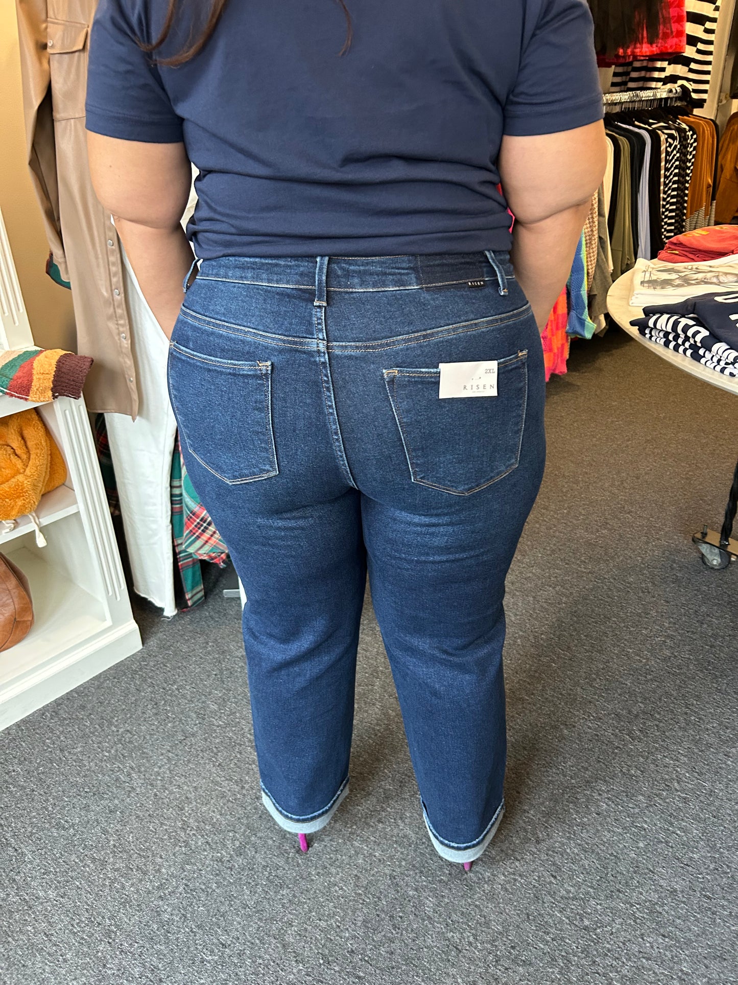 High Rise Cross Over Denim by Risen