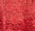 Red Satin Chemise W/ Lace Trim