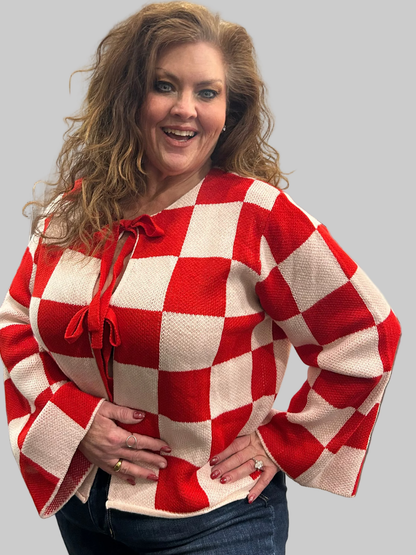 Checkered Tie Sweater