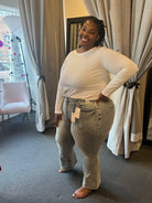 Judy Blue Mid-Rise Light Wash Flare