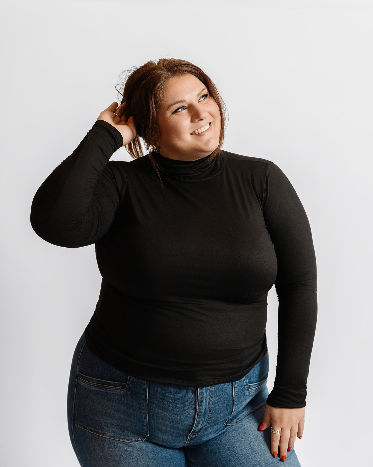 Microfiber Mock Neck