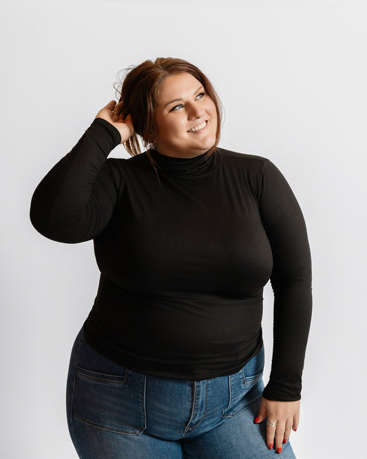 Microfiber Mock Neck