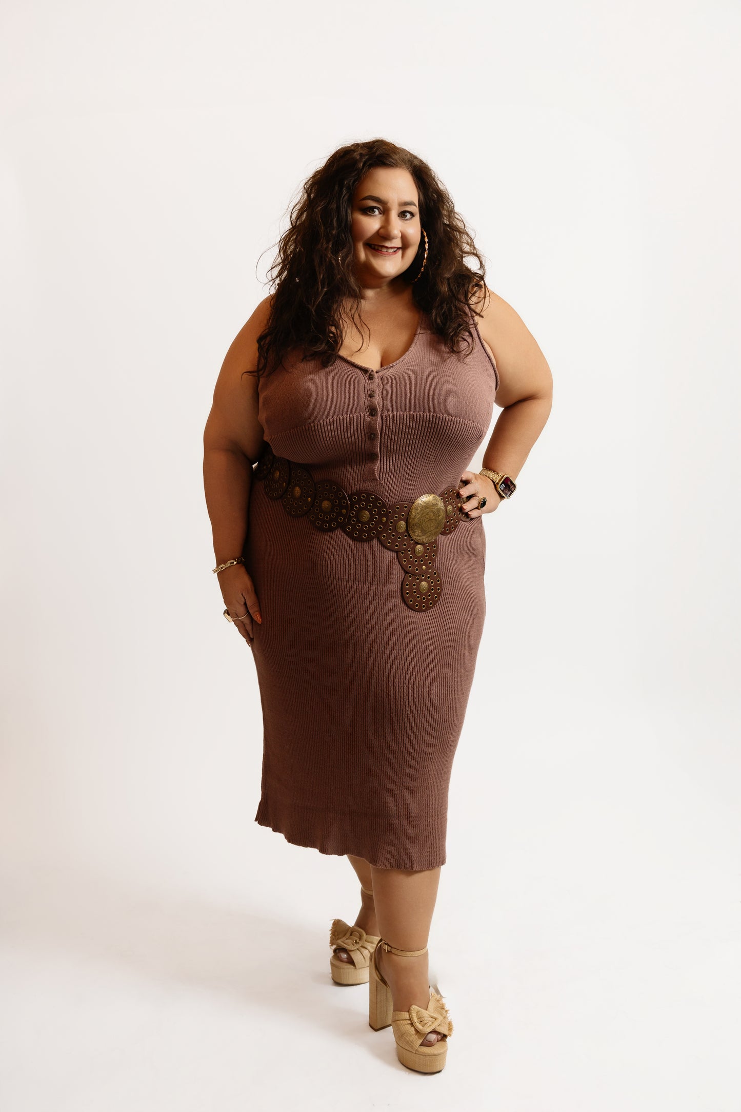 Front Button Knit Dress