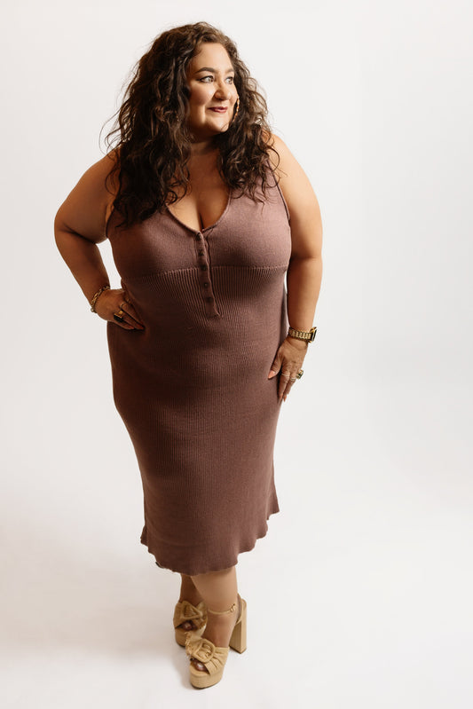 Front Button Knit Dress