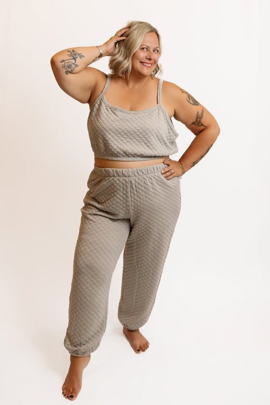 Quilted Crop and Jogger Set
