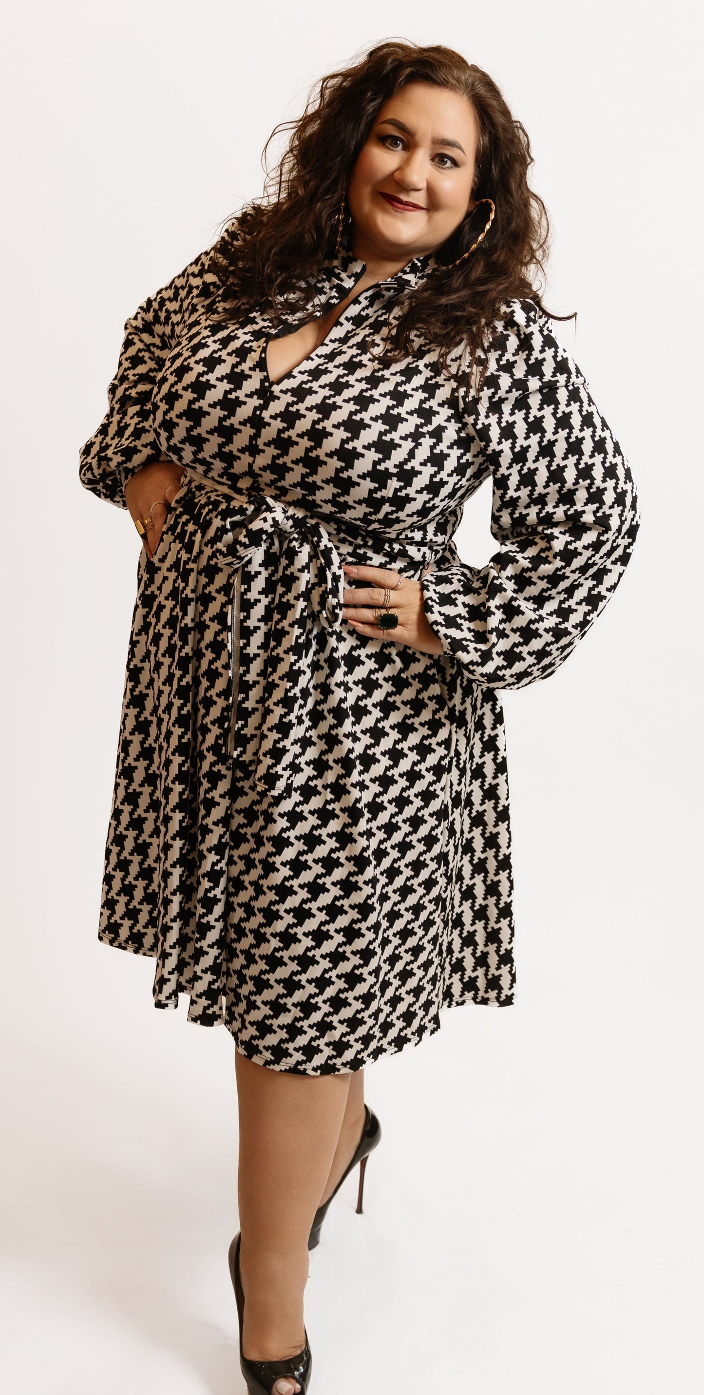 Madison Houndstooth Dress
