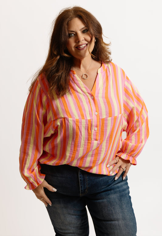 Poppy Striped Popover