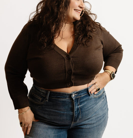 Three Button Cropped Cardi