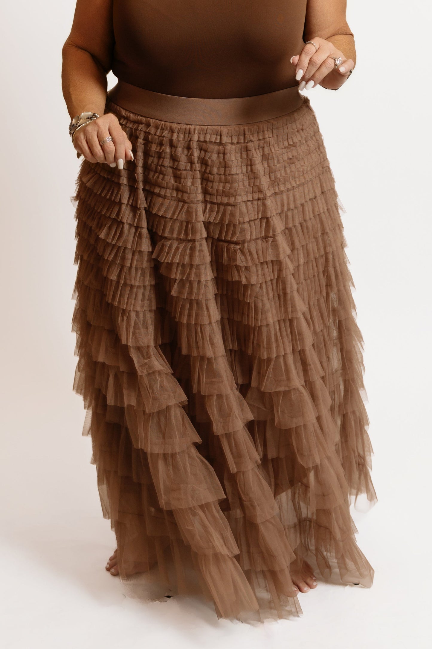 Cascade Tulle Mesh Skirt