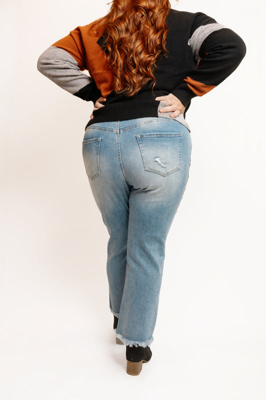 27" Zenana HR Light Distressed Straight