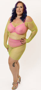 Morgana Fishnet Bodystocking Mini Dress