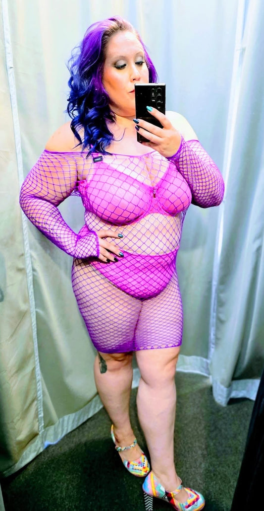 Morgana Fishnet Bodystocking Mini Dress