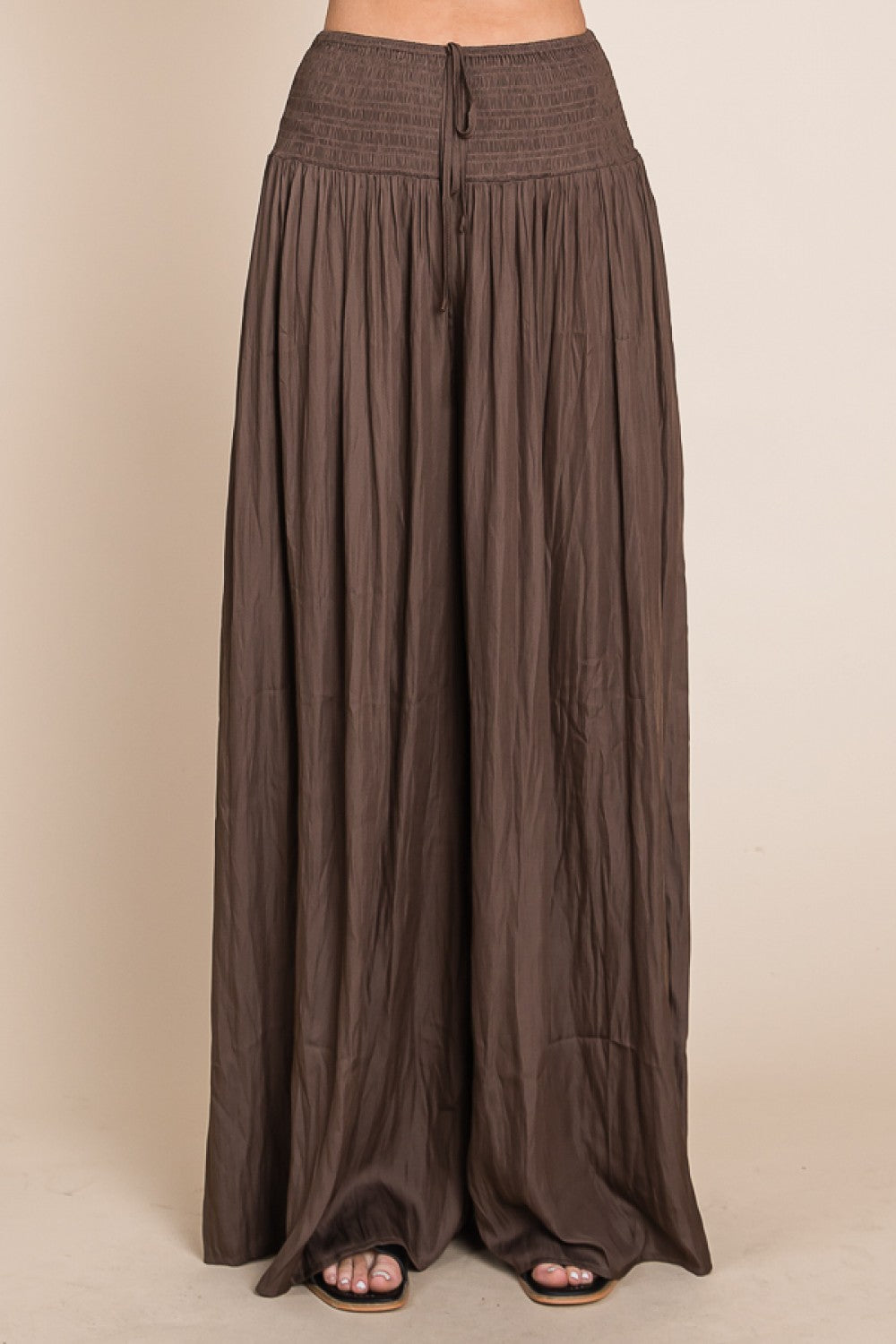 Smocked Waist Palazzo Pant