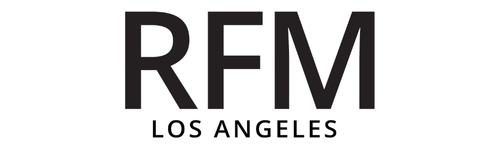 RFM Los Angeles logo on a white background | Harlow + James Boutique | West Des Moines, IA