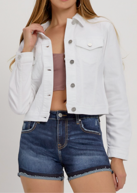 White Denim Jacket by Risen