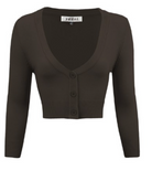 Three Button Cropped Cardi