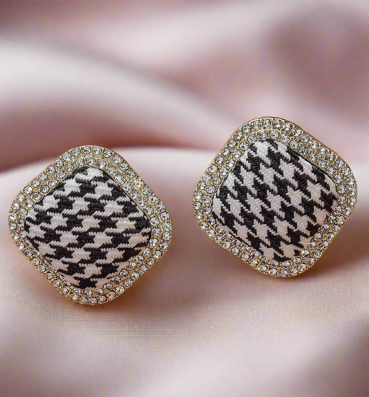 Houndstooth Cushion Earrings