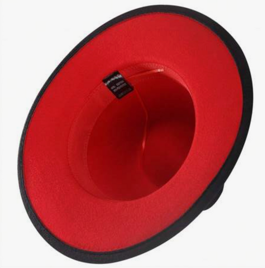 Two-Tone Wide Brim Hat