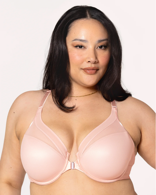 Katie Mesh Front-Close Racerback T-Shirt Bra