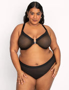 Selena Mesh Front-Close Racerback Unlined Bra