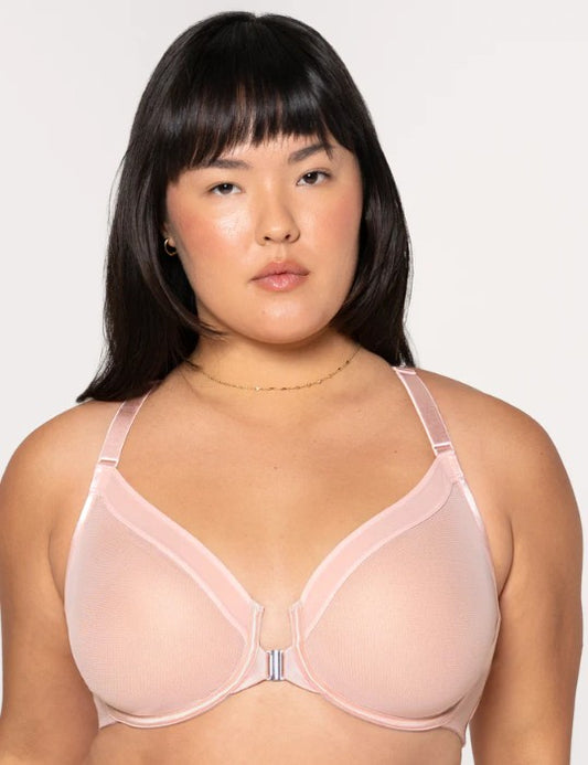Selena Mesh Front-Close Racerback Unlined Bra