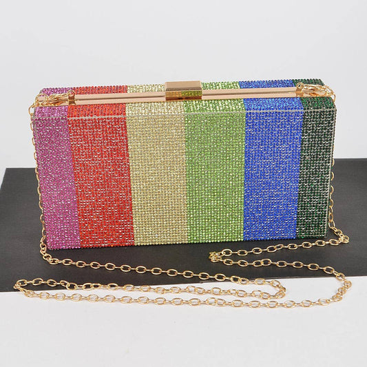 Rainbow Rhinestone Clutch