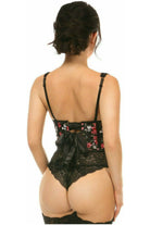 Lavish Floral Satin Open Cup Waist Cincher
